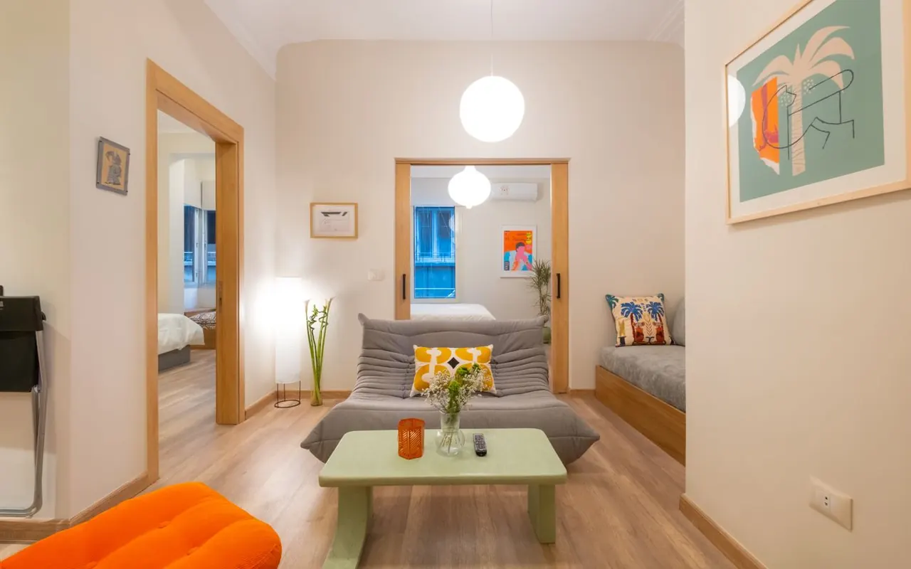 Bright open-plan living room