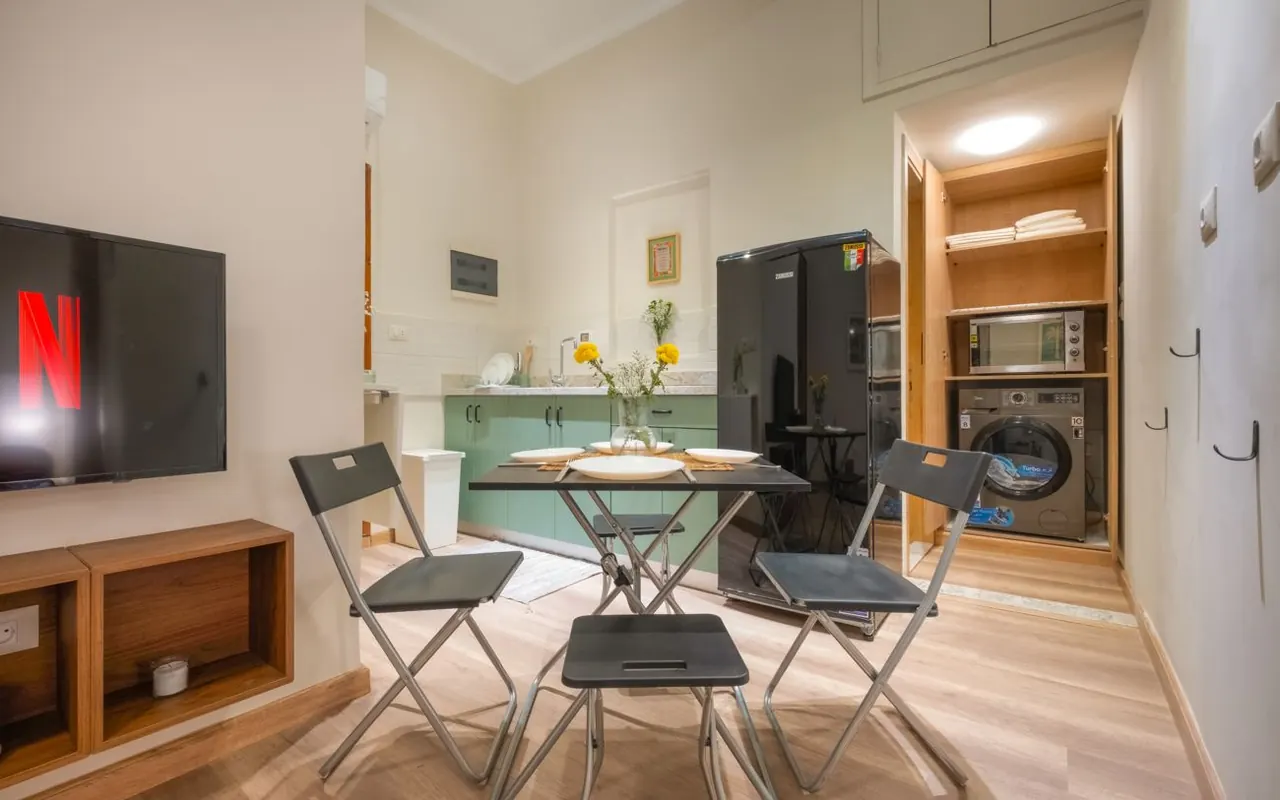 Dining nook with washer and extra storage